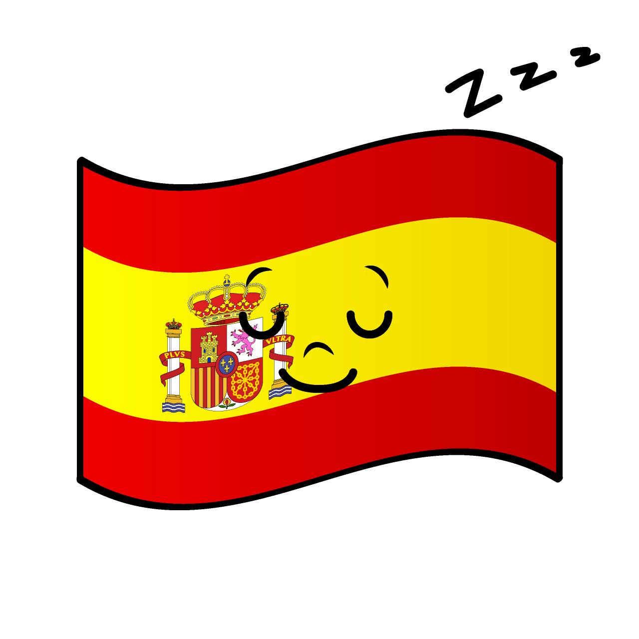 寝るスペイン国旗