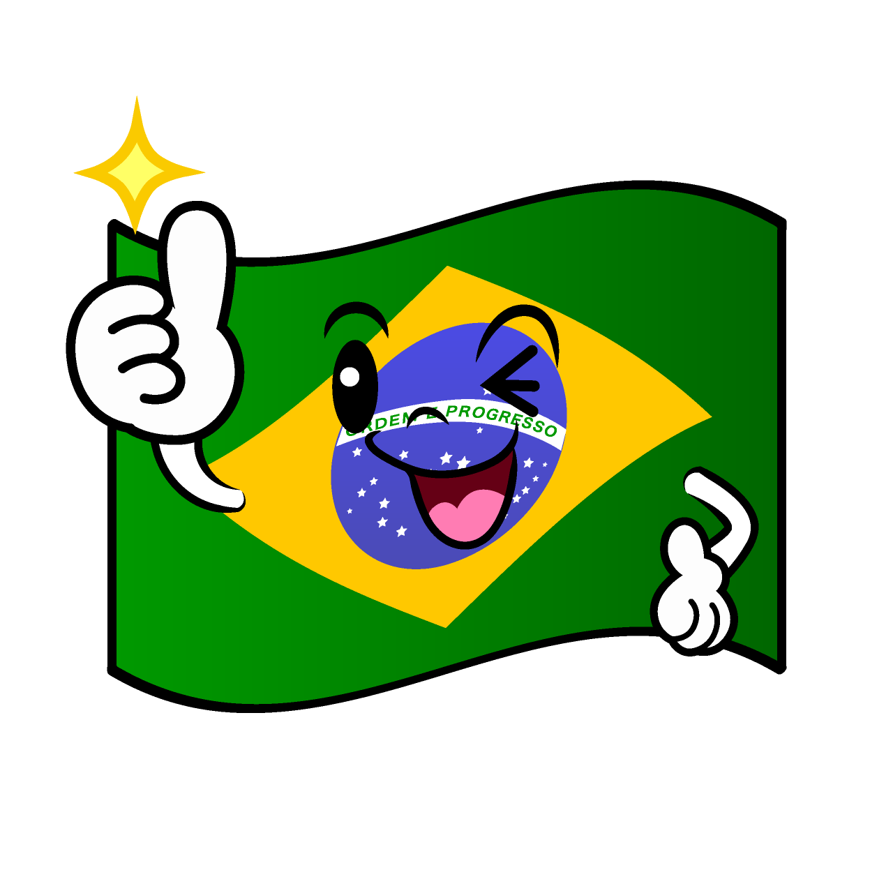 Thumbs-up Brazilian Flag