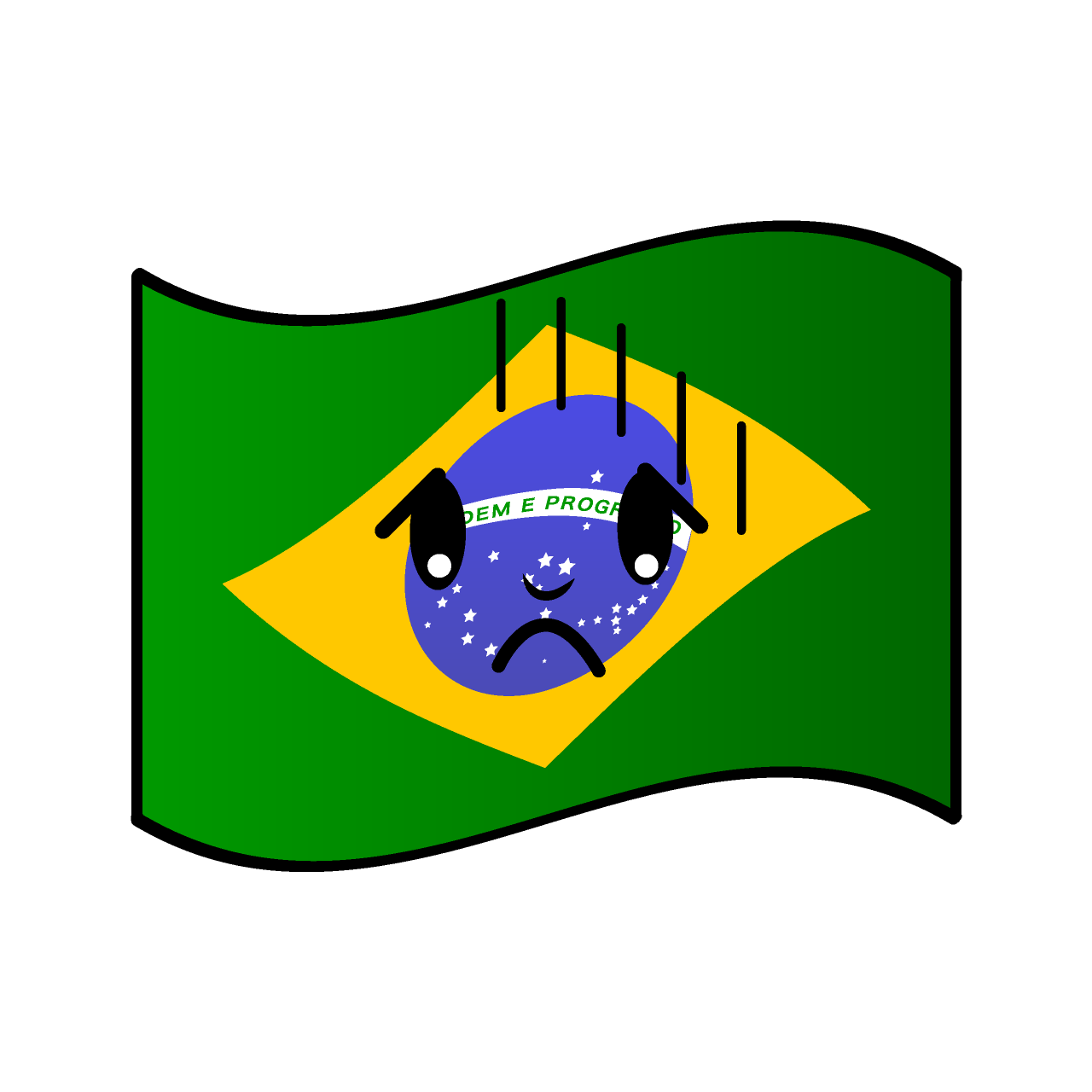 落ち込むブラジル国旗