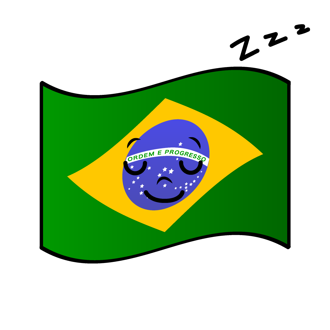 寝るブラジル国旗