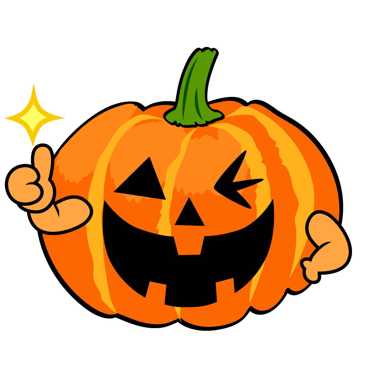 Thumbs-up Halloween Pumpkin