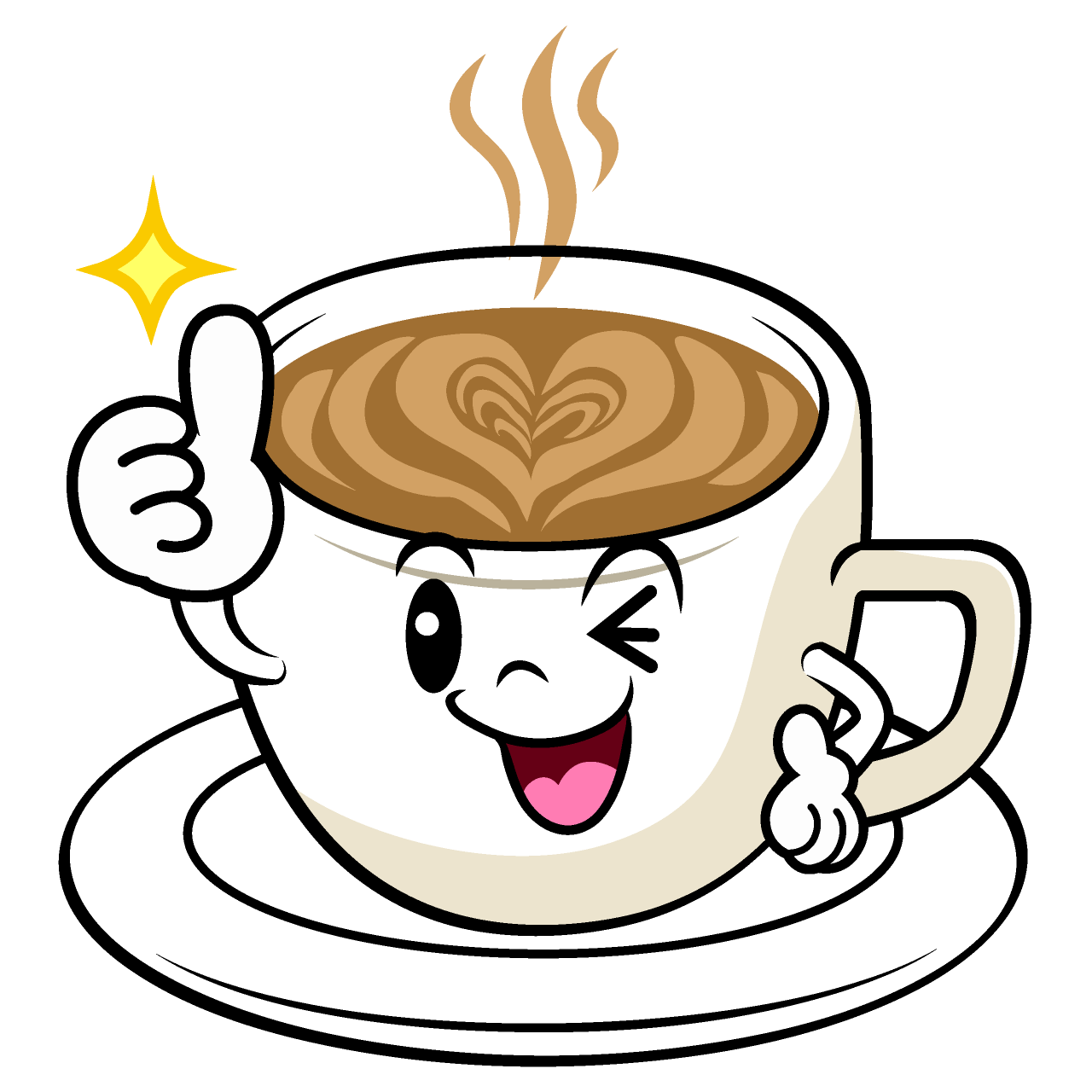 Thumbs-up Cafe Latte
