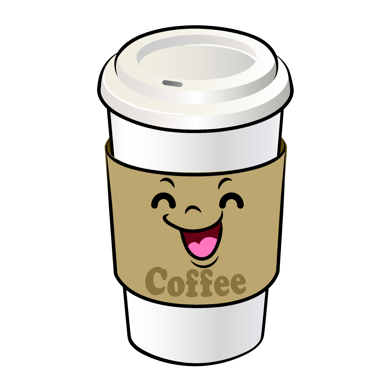 Smiling Paper Cup Coffee