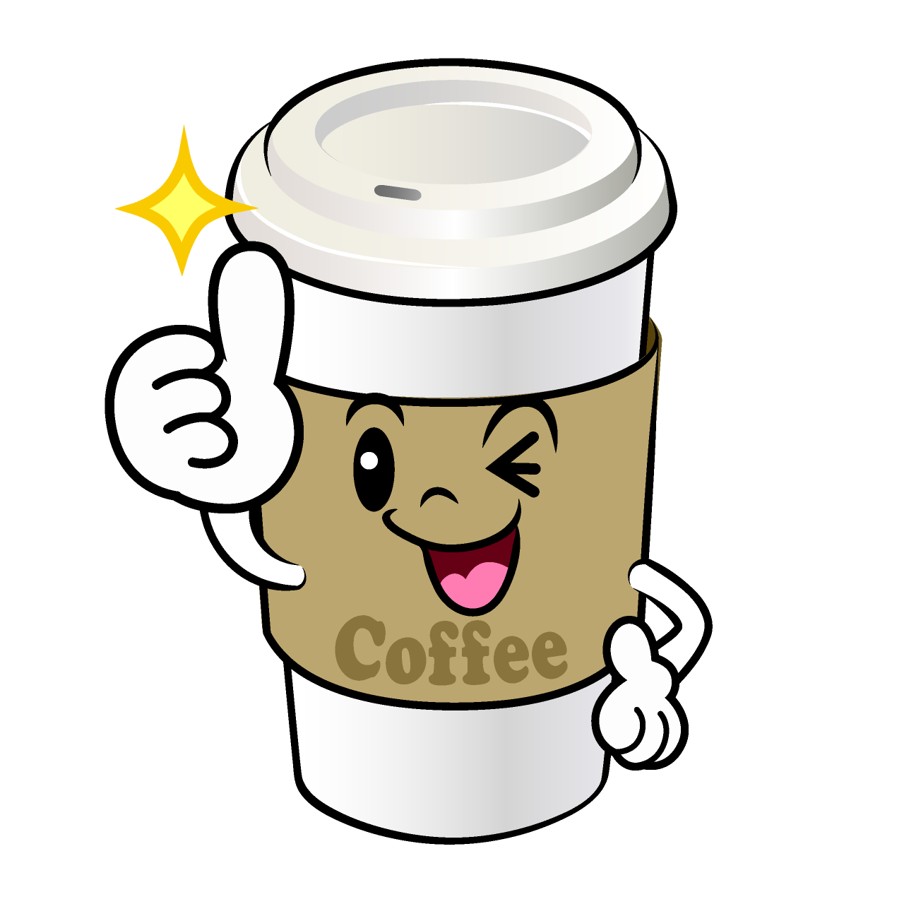 Thumbs-up Paper Cup Coffee