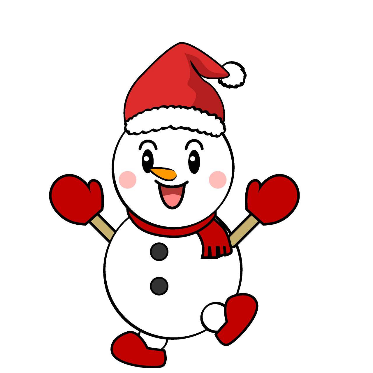 笑顔のクリスマス雪だるま