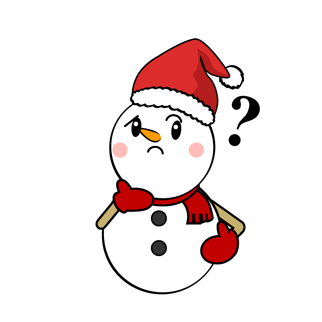 考えるクリスマス雪だるま