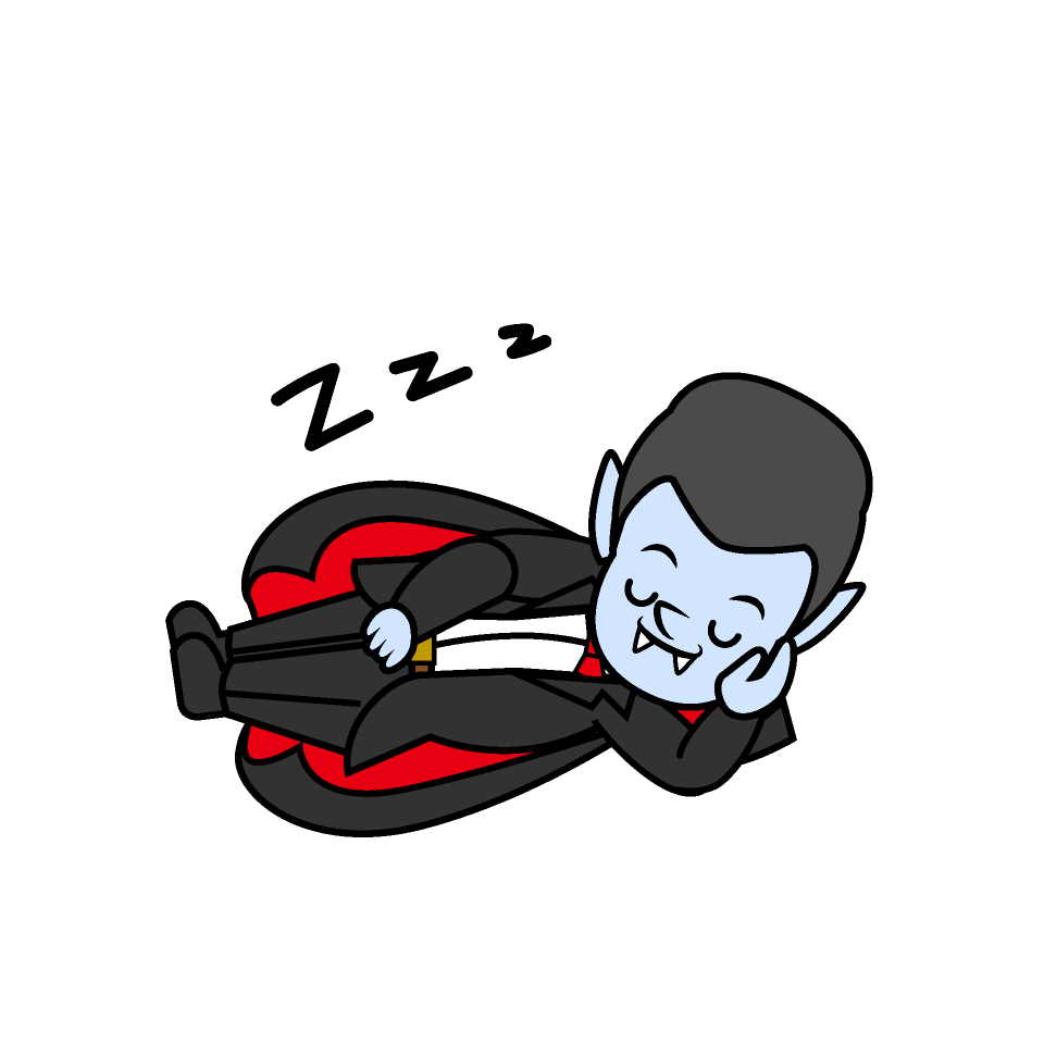 寝るドラキュラ