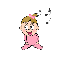 歌う女の子の赤ちゃん