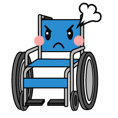 怒る車椅子