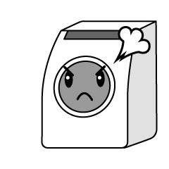 怒るドラム式洗濯機