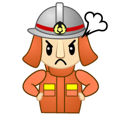 怒る消防士