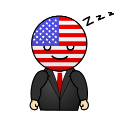 寝るアメリカ人