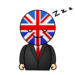 寝るイギリス人
