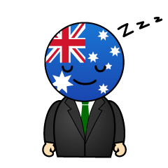 寝るオーストラリア人