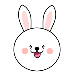 笑う可愛いウサギ顔