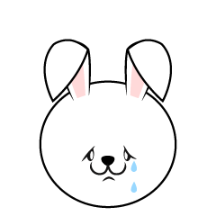 泣く可愛いウサギ顔