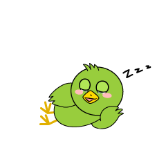 寝る小鳥