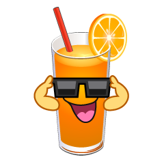 サングラスのオレンジジュース