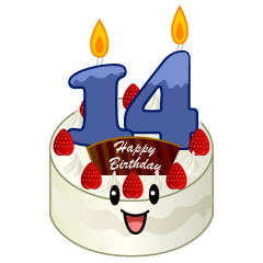14歳の誕生日ケーキ