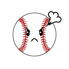怒る野球ボール
