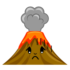 お辞儀する火山