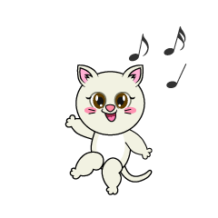 踊る女の子猫