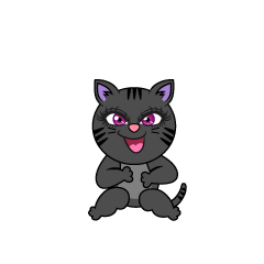 笑う黒猫