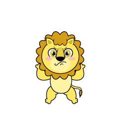 怒るライオン