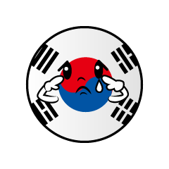 悲しい韓国国旗（丸型）