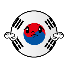 困る韓国国旗（丸型）