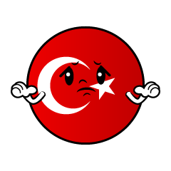 困るトルコ国旗（丸型）