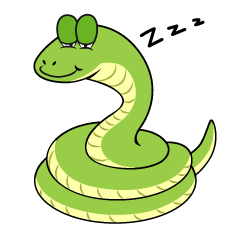 寝るヘビ