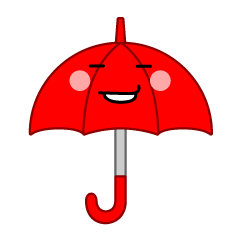 かわいい驚く傘のイラスト素材 Illustcute