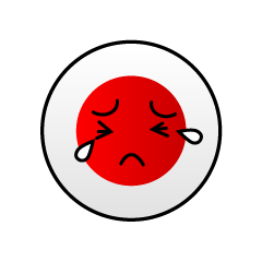泣く日本国旗（丸型）