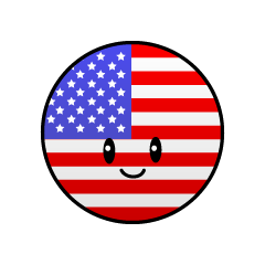 アメリカ国旗（丸型）