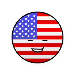 ニヤリと笑うアメリカ国旗（丸型）