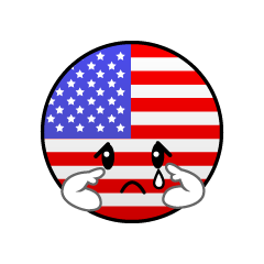 悲しいアメリカ国旗（丸型）