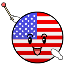 説明するアメリカ国旗（丸型）