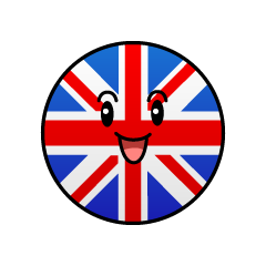 笑顔のイギリス国旗（丸型）