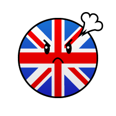 怒るイギリス国旗（丸型）