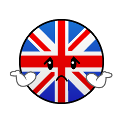 困るイギリス国旗（丸型）