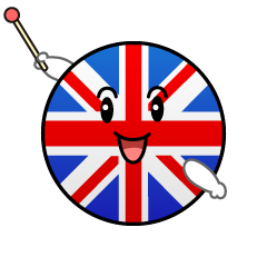 説明するイギリス国旗（丸型）