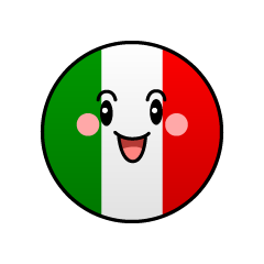 かわいい笑顔のイタリア国旗のイラスト素材 Illustcute