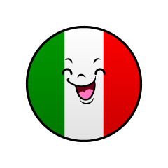 かわいい笑顔のイタリア国旗のイラスト素材 Illustcute