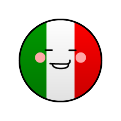 ニヤリと笑うイタリア国旗（丸型）