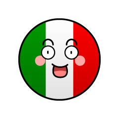 驚くイタリア国旗（丸型）