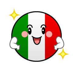 自信満々なイタリア国旗（丸型）