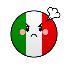 怒るイタリア国旗（丸型）
