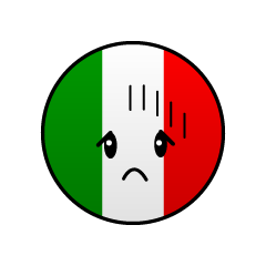 落ち込むイタリア国旗（丸型）