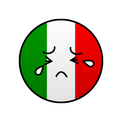 泣くイタリア国旗（丸型）